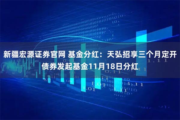 新疆宏源证券官网 基金分红:天弘招享三个月定开债券发起基金11月18日分红